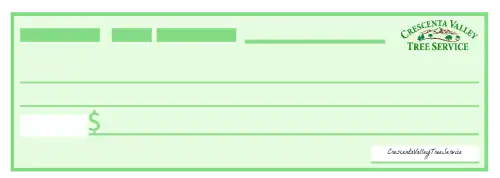 Crescenta Valley Tree Accepts Check payments